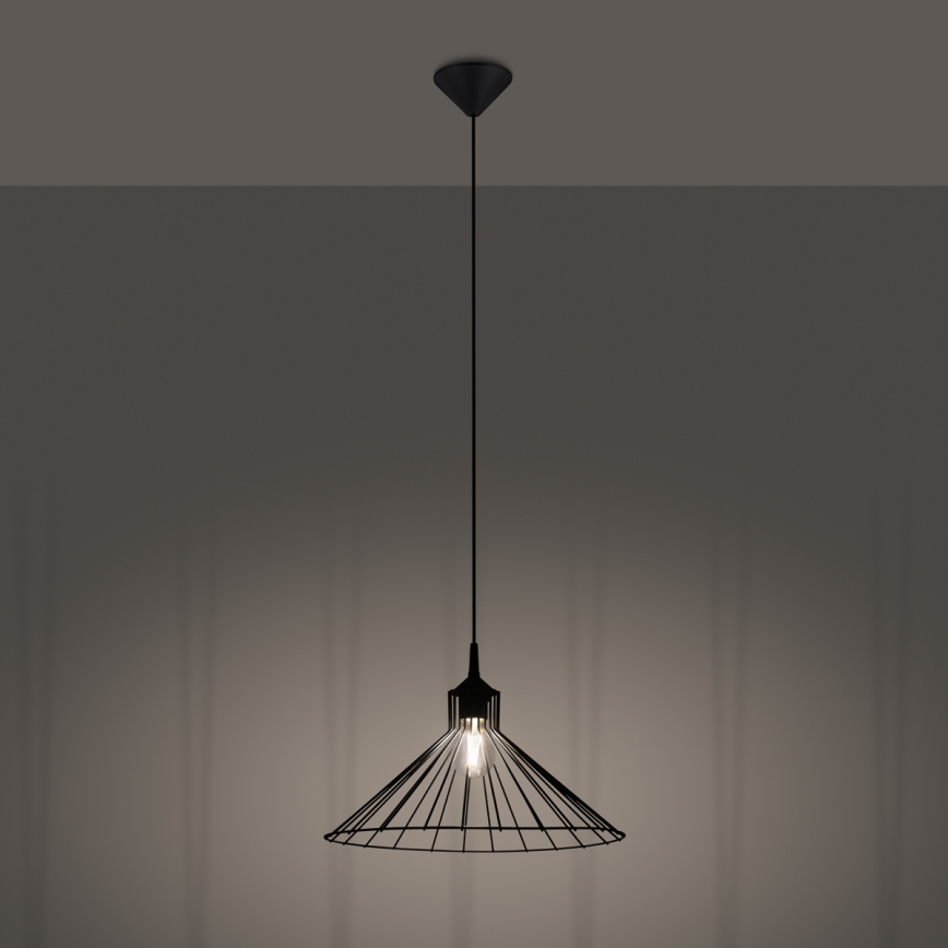 Lustr na lanku EDA 1xE27/15W/230V černá