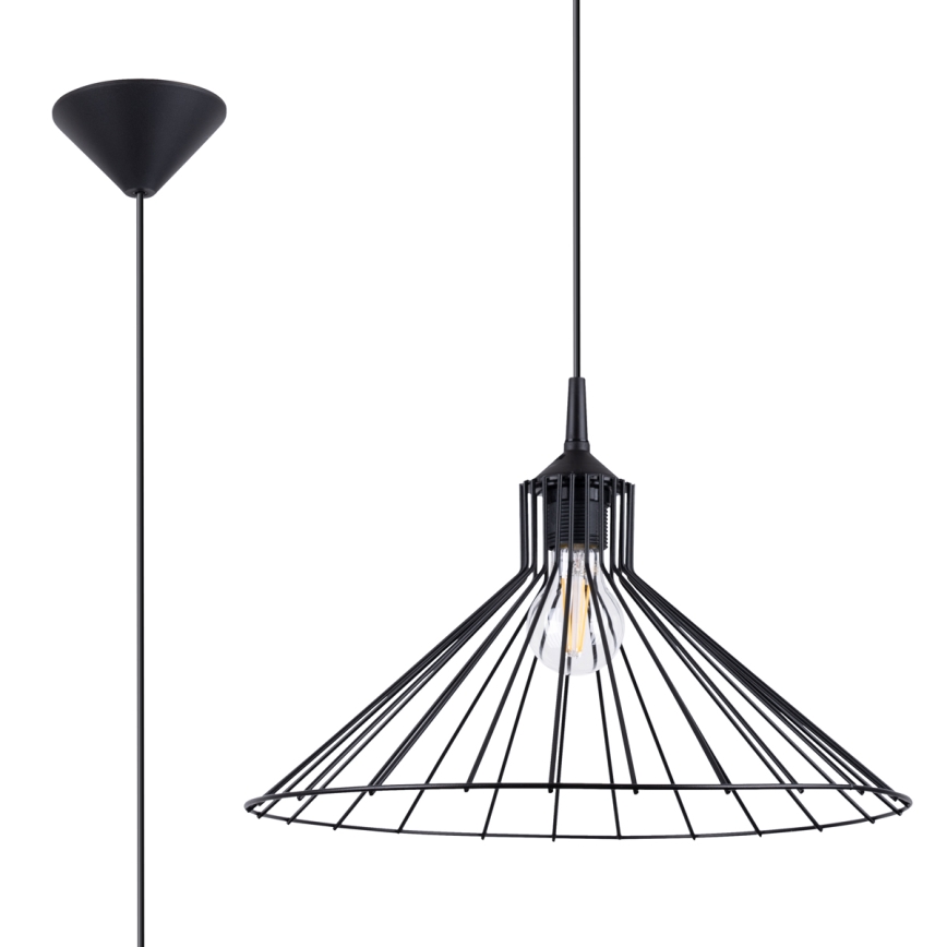 Lustr na lanku EDA 1xE27/15W/230V černá