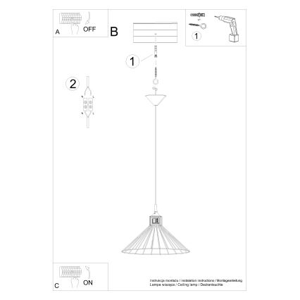 Lustr na lanku EDA 1xE27/15W/230V černá