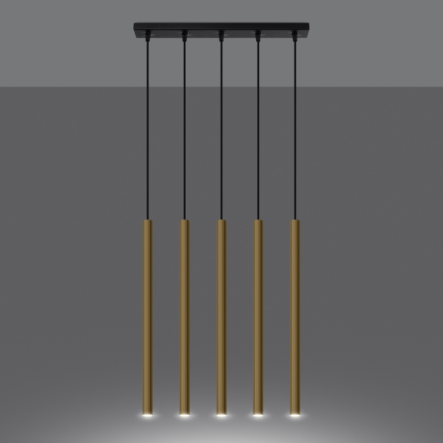 Lustr na lanku PASTELO 5xG9/8W/230V zlatá