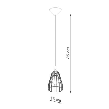 Lustr na lanku LEYO 1xE27/15W/230V černá