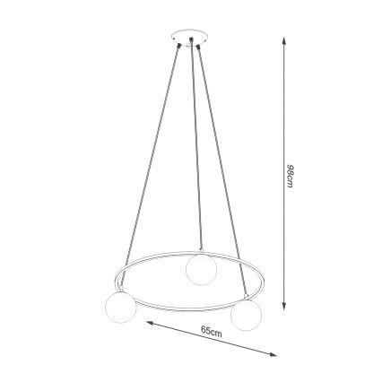 Lustr na lanku YOLI 3xG9/8W/230V černá