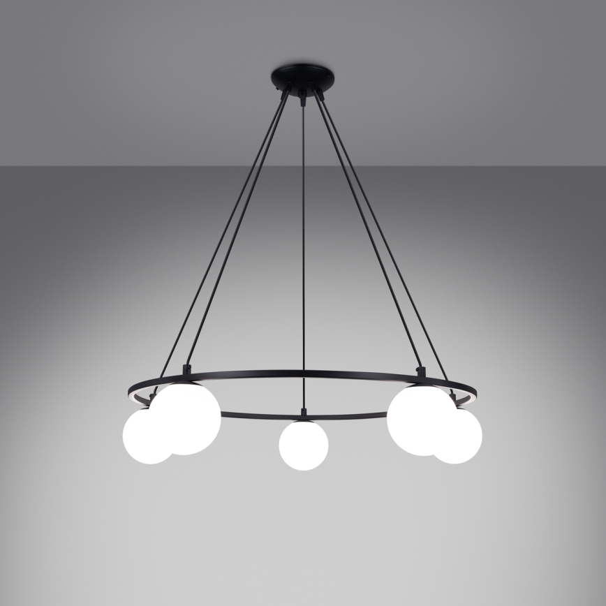 Lustr na lanku YOLI 5xG9/8W/230V černá