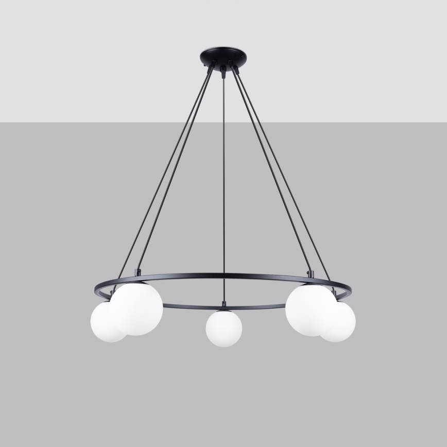 Lustr na lanku YOLI 5xG9/8W/230V černá