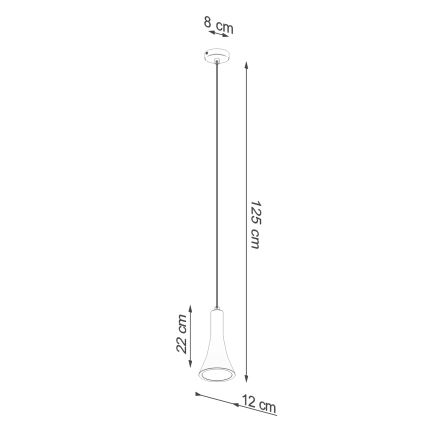 Lustr na lanku REA 1xE14/12W/230V beton