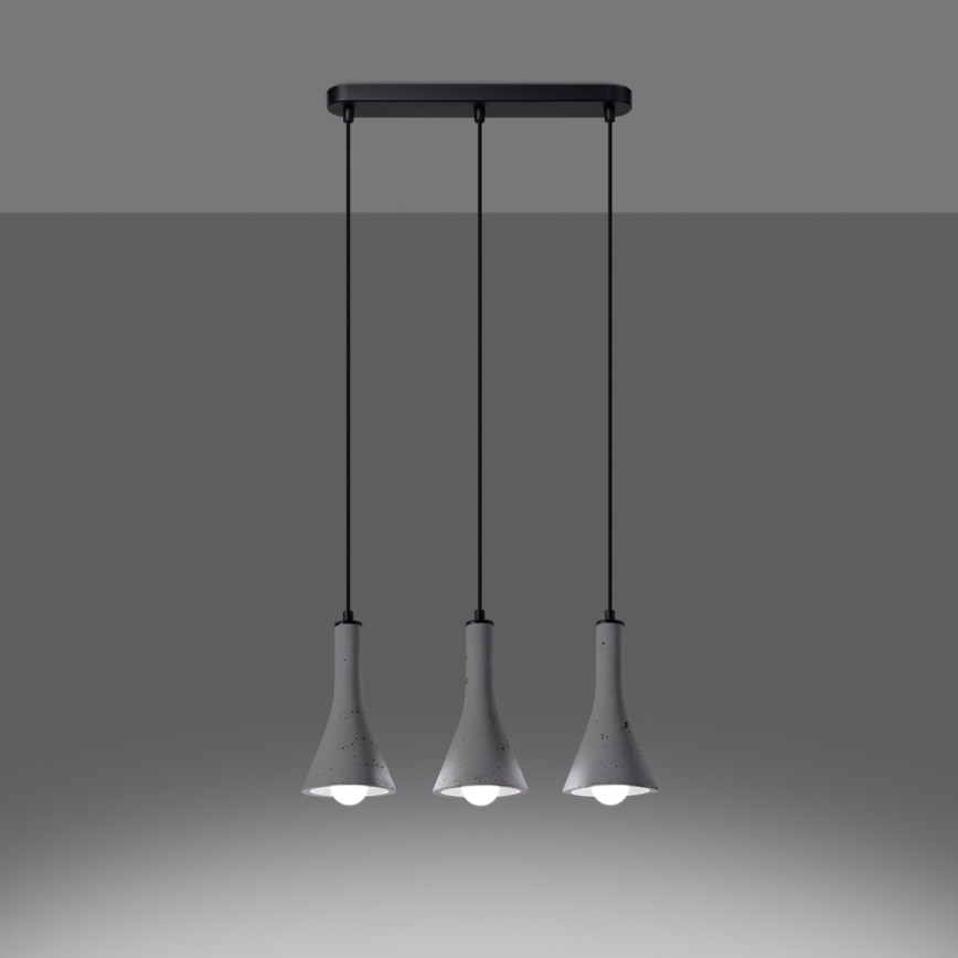 Lustr na lanku REA 3xE14/12W/230V beton