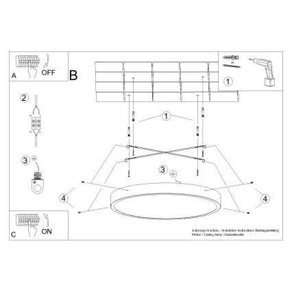 LED Stropní svítidlo ONYX LED/48W/230V pr. 60 cm černá