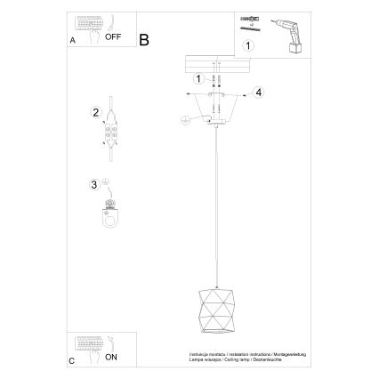 Lustr na lanku GOBI 1xE27/15W/230V keramika