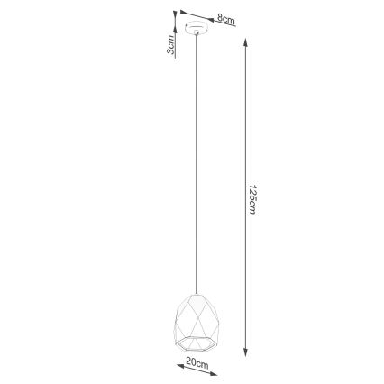 Lustr na lanku MINT 1xE27/15W/230V keramika