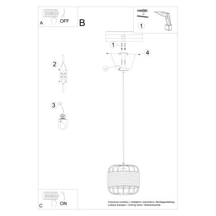 Lustr na lanku FOST 1xE27/15W/230V