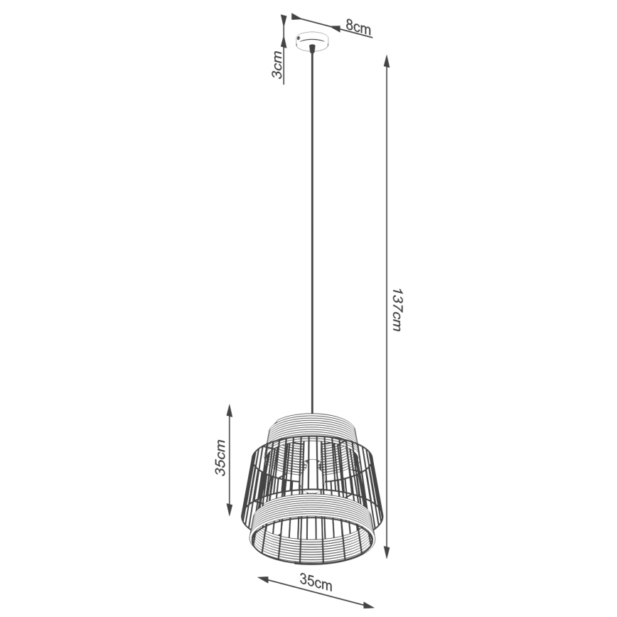 Lustr na lanku BRILO 1xE27/15W/230V