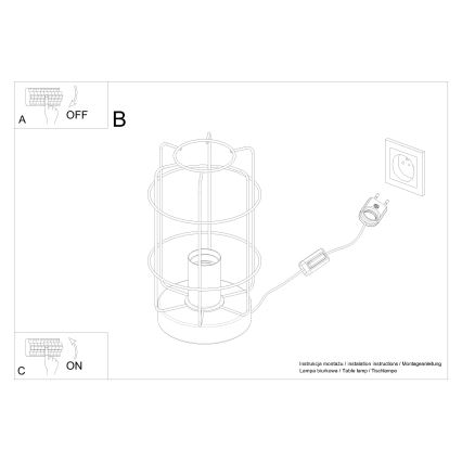 Stolní lampa GOTTO 1xE27/15W/230V černá/buk