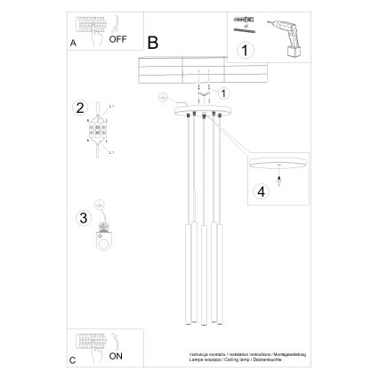 Lustr na lanku PASTELO 5xG9/8W/230V buk