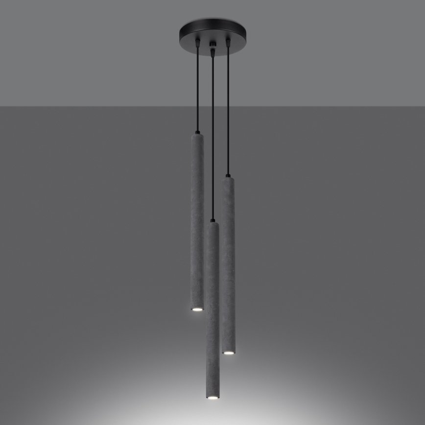 Lustr na lanku PASTELO 3xG9/8W/230V beton