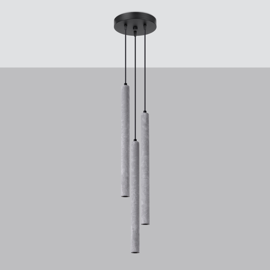 Lustr na lanku PASTELO 3xG9/8W/230V beton