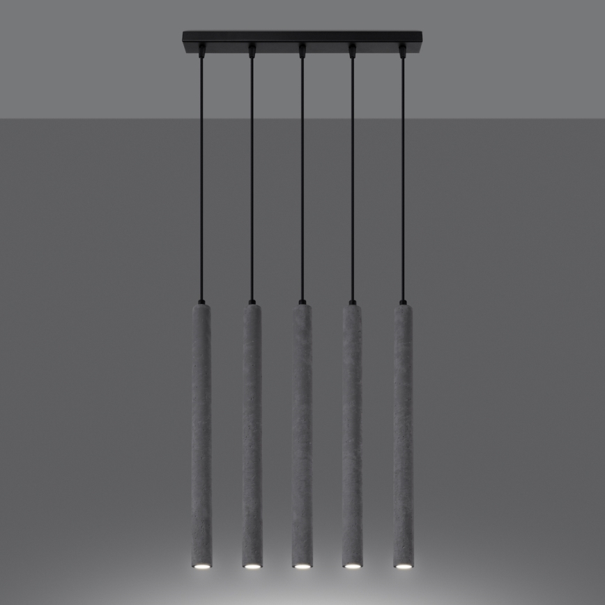 Lustr na lanku PASTELO 5xG9/8W/230V beton