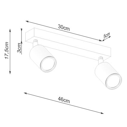 Bodové svítidlo VERDO 2xGU10/10W/230V bílá/buk