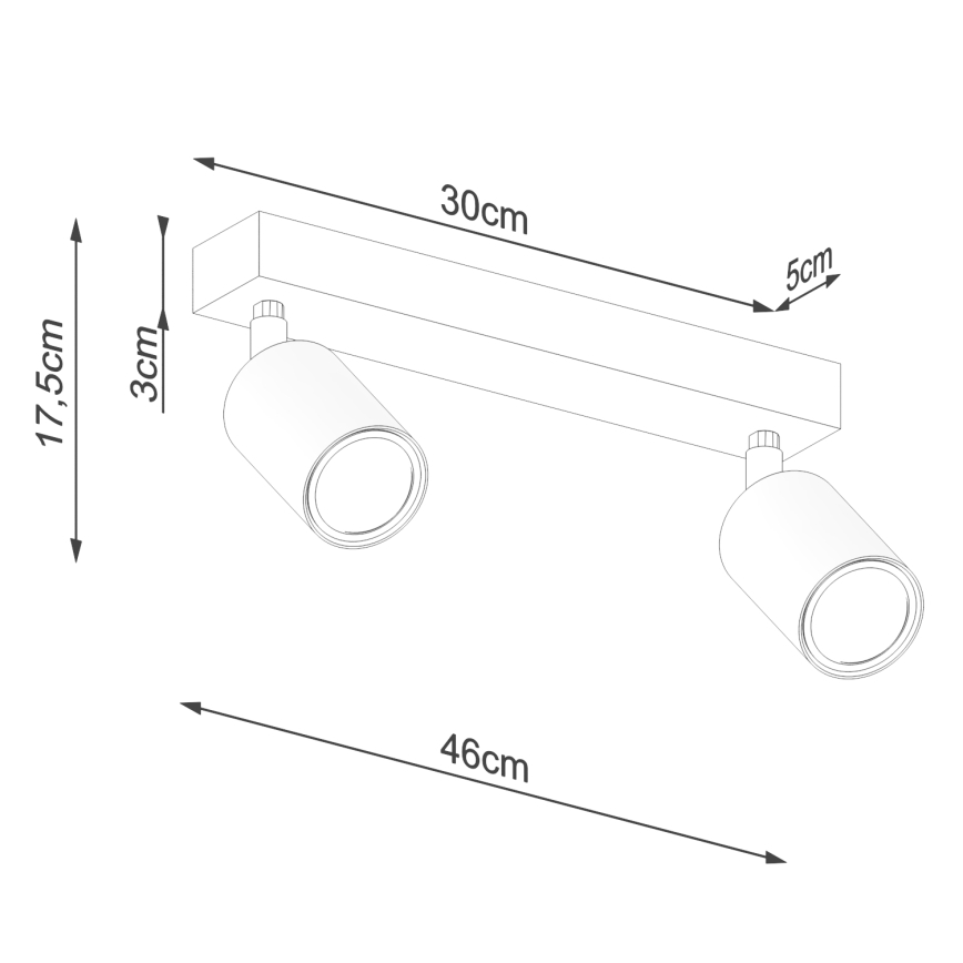 Bodové svítidlo VERDO 2xGU10/10W/230V bílá/buk
