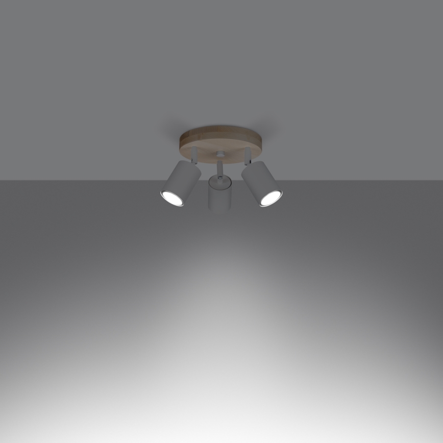 Bodové svítidlo VERDO 3xGU10/10W/230V bílá/buk