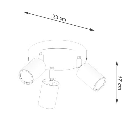 Bodové svítidlo VERDO 3xGU10/10W/230V bílá/buk