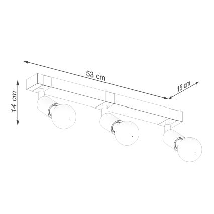 Bodové svítidlo ZUCA 3xE27/15W/230V černá/dub