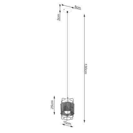 Lustr na lanku GIZUR 1xE27/15W/230V
