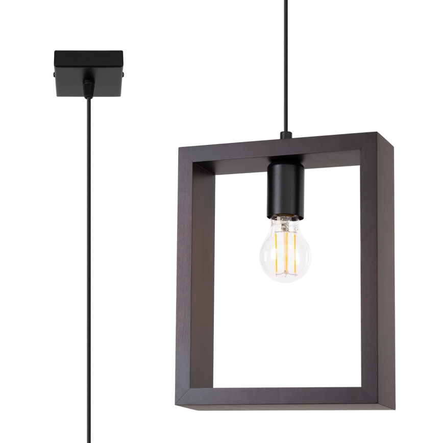 Lustr na lanku ARIES 1xE27/15W/230V buk/wenge