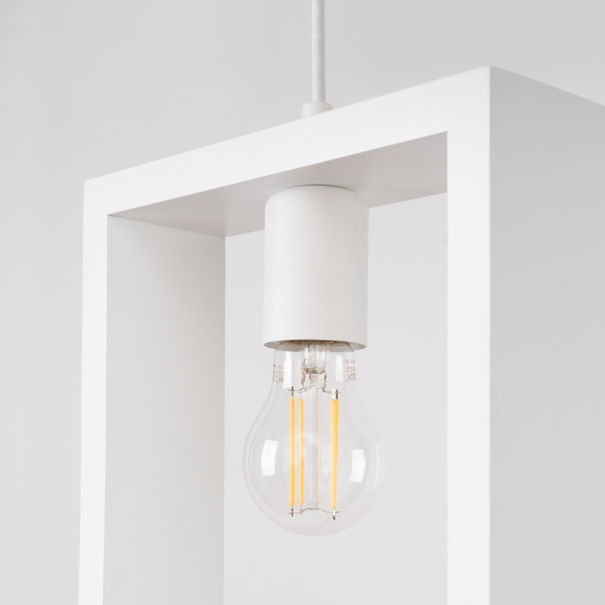 Lustr na lanku ARIES 1xE27/15W/230V buk/bílá