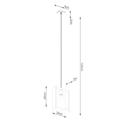 Lustr na lanku ARIES 1xE27/15W/230V buk/bílá