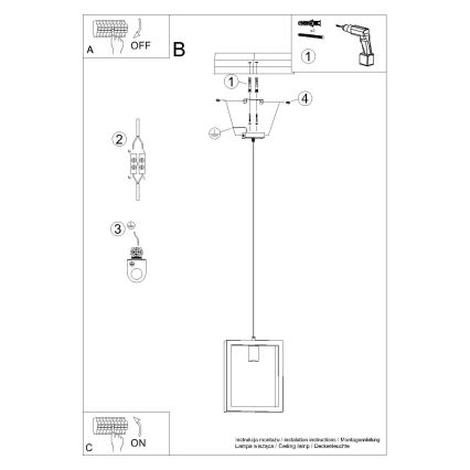 Lustr na lanku ARIES 1xE27/15W/230V buk/bílá