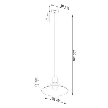 Lustr na lanku JAGA 1xE27/15W/230V pr. 30 cm bílá