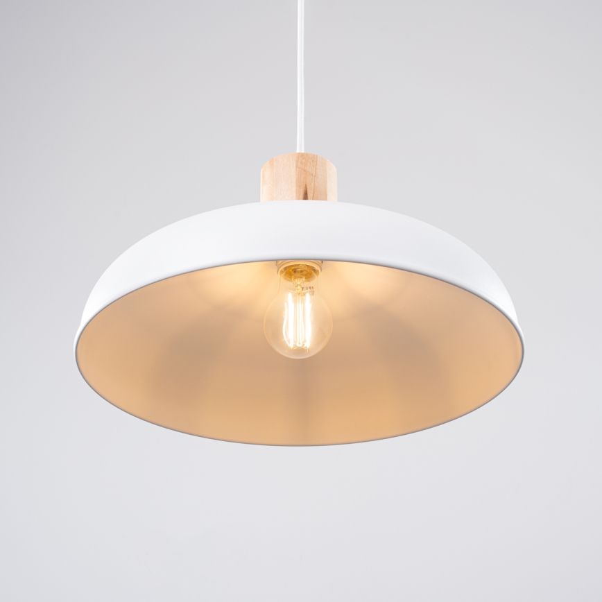 Lustr na lanku INDY 1xE27/15W/230V pr. 38 cm bílá