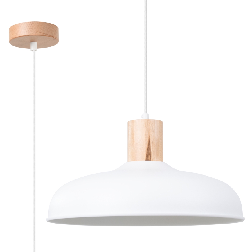 Lustr na lanku INDY 1xE27/15W/230V pr. 38 cm bílá