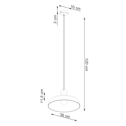 Lustr na lanku INDY 1xE27/15W/230V pr. 38 cm bílá