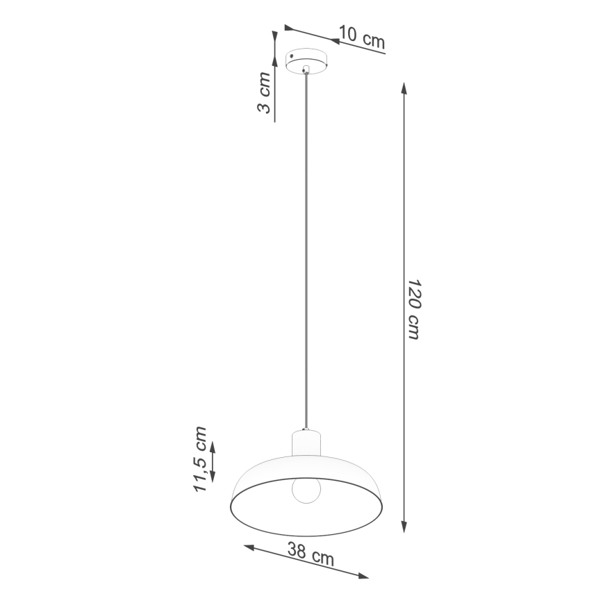 Lustr na lanku INDY 1xE27/15W/230V pr. 38 cm bílá