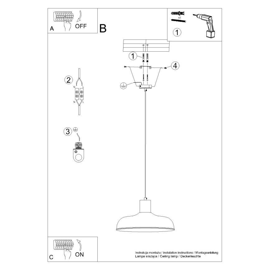 Lustr na lanku INDY 1xE27/15W/230V pr. 38 cm bílá