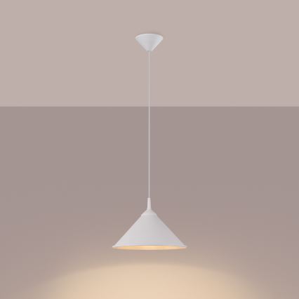 Lustr na lanku ZUMA 1xE27/15W/230V pr. 30 cm bílá