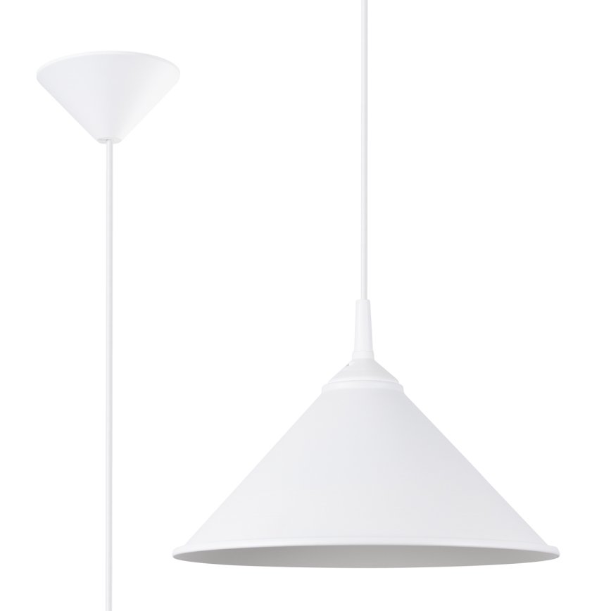 Lustr na lanku ZUMA 1xE27/15W/230V pr. 30 cm bílá