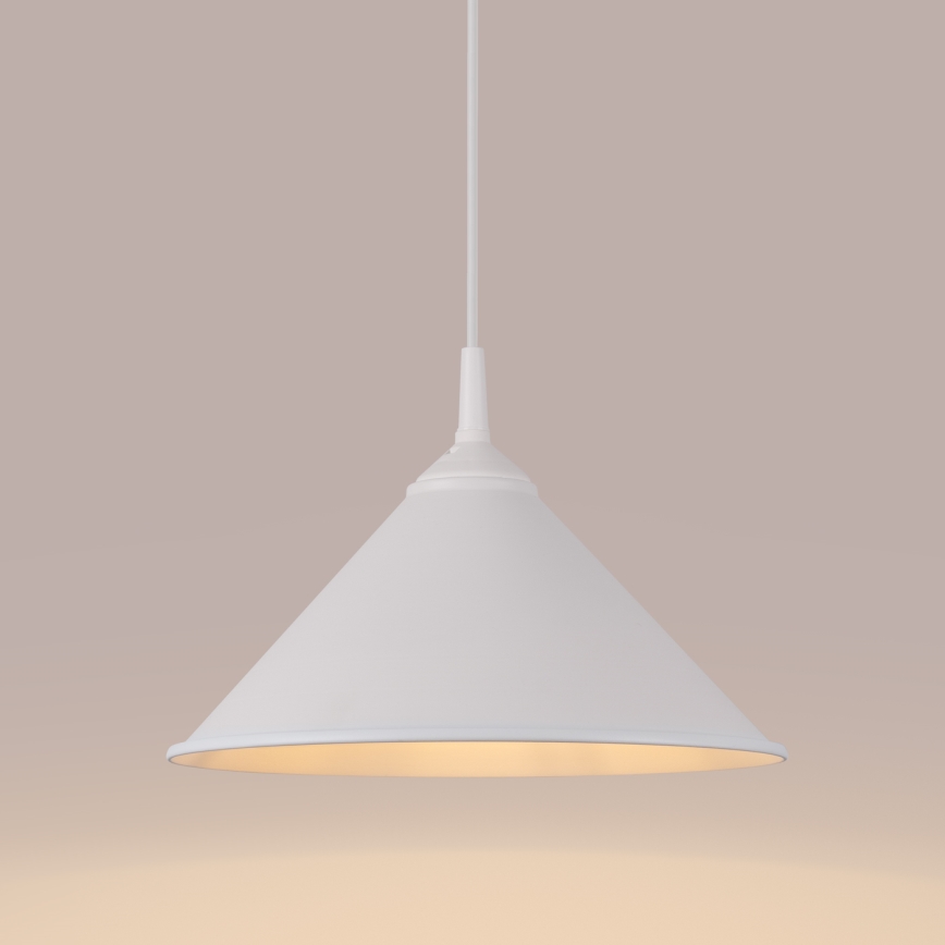 Lustr na lanku ZUMA 1xE27/15W/230V pr. 30 cm bílá