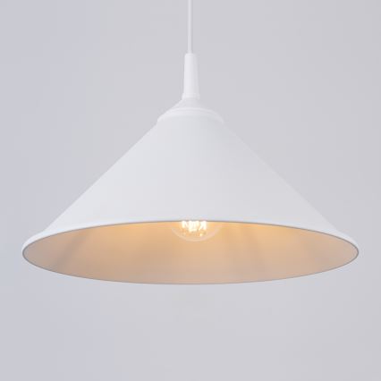 Lustr na lanku ZUMA 1xE27/15W/230V pr. 30 cm bílá