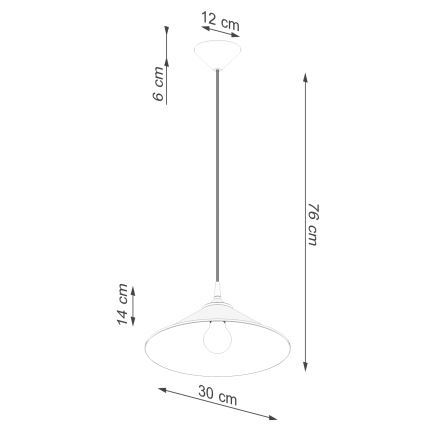 Lustr na lanku ZUMA 1xE27/15W/230V pr. 30 cm bílá