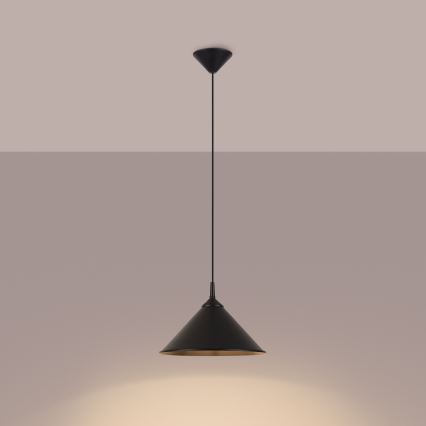 Lustr na lanku ZUMA 1xE27/15W/230V pr. 30 cm černá