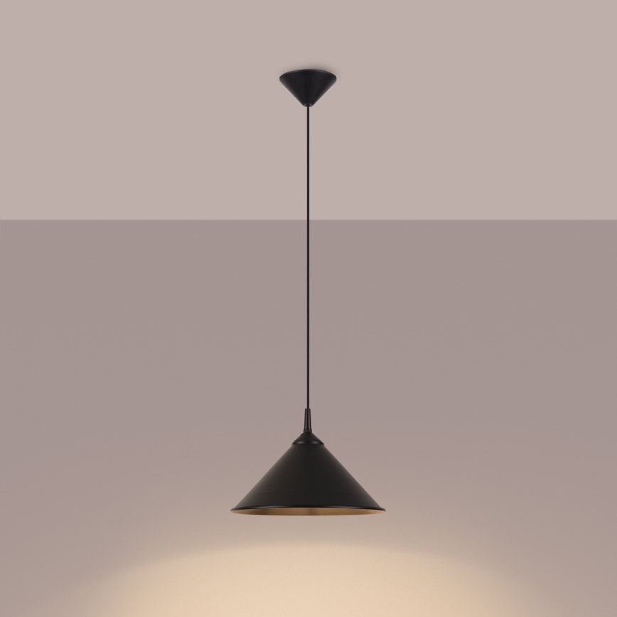 Lustr na lanku ZUMA 1xE27/15W/230V pr. 30 cm černá