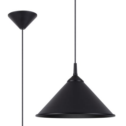 Lustr na lanku ZUMA 1xE27/15W/230V pr. 30 cm černá