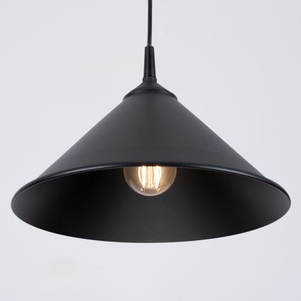 Lustr na lanku ZUMA 1xE27/15W/230V pr. 30 cm černá