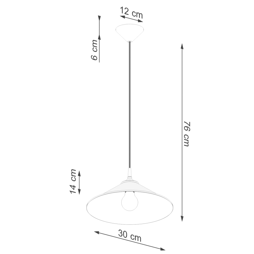 Lustr na lanku ZUMA 1xE27/15W/230V pr. 30 cm černá