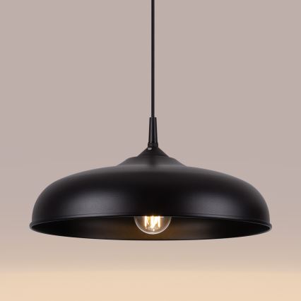 Lustr na lanku GINA 1xE27/15W/230V pr. 38 cm černá