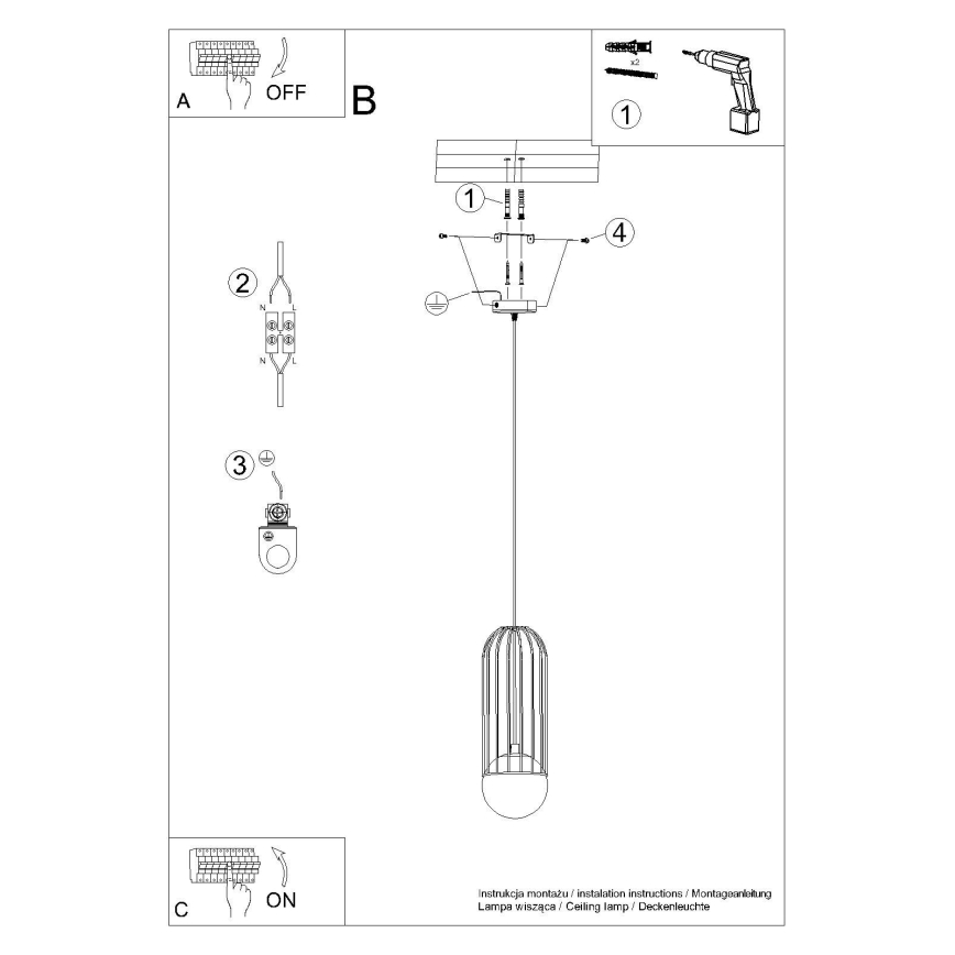 Lustr na lanku BRINA 1xG9/8W/230V černá