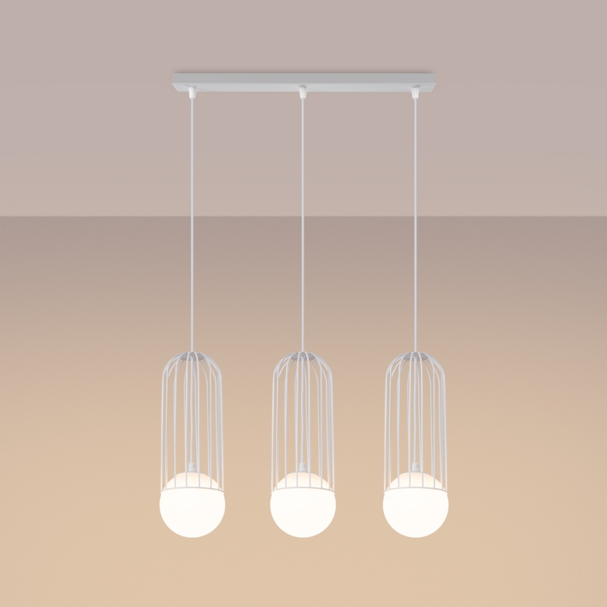 Lustr na lanku BRINA 3xG9/8W/230V bílá