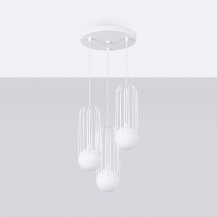 Lustr na lanku BRINA 3xG9/8W/230V bílá